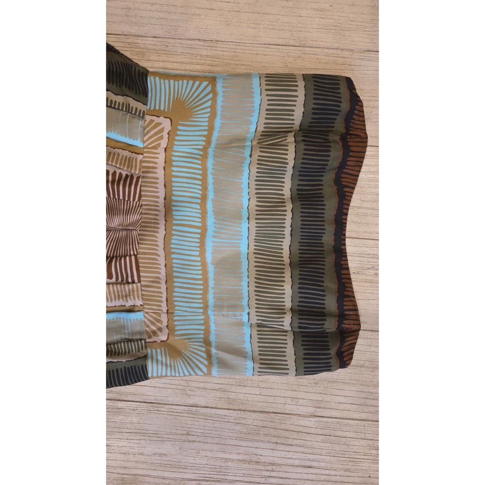 Nicole Miller Strapless Scarf Print Mini Dress Blue Green Brown Pocket 10 - Picture 4 of 12